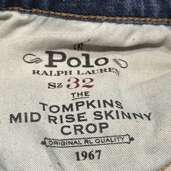 Polo by Ralph Lauren Tompkins Mid Rise Skinny Crop Jeans Size 32 - EUC - Picture 5 of 7